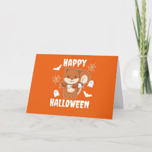 Squirrel Happy Halloween Pumpkin Costume Holiday Card