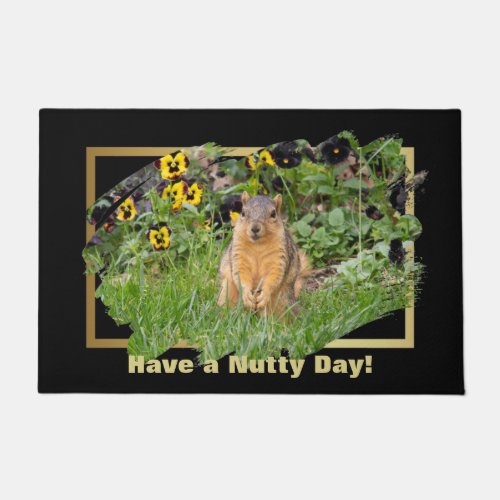 Squirrel Have a Nutty Day Door Mat