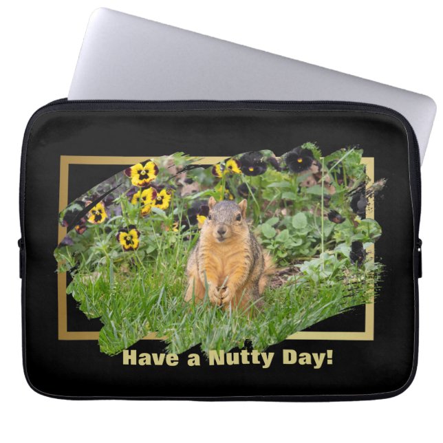 Squirrel Have a Nutty Day Laptop Sleeve (Front)