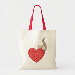 Squirrel Heart Tote Bag