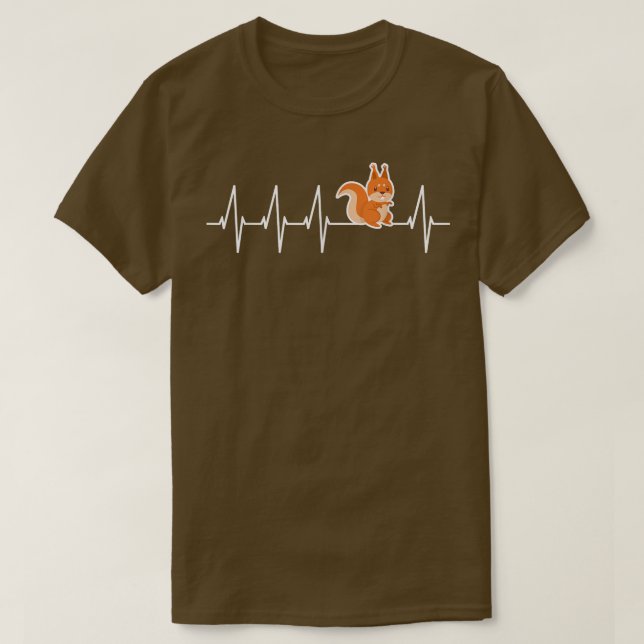Squirrel Heartbeat Love Autumn Cute Squirrel  T-Shirt (Design Front)