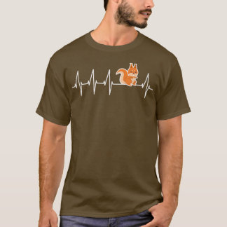 Squirrel Heartbeat Love Autumn Cute Squirrel  T-Shirt