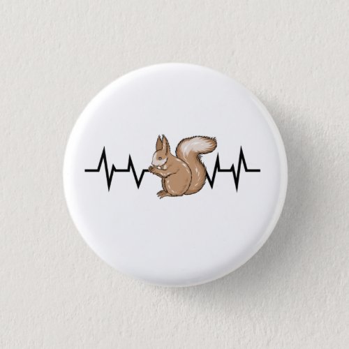 Squirrel Heartbeat Squirrel Lover Button