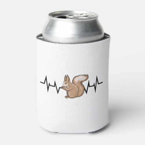 Squirrel Heartbeat Squirrel Lover Can Cooler