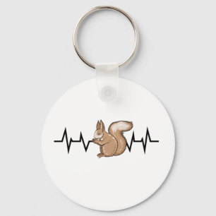 Squirrel Heartbeat Squirrel Lover Keychain