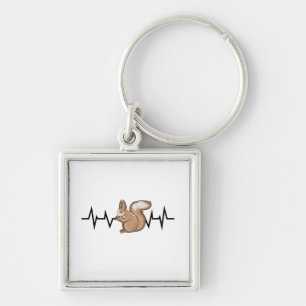 Squirrel Heartbeat Squirrel Lover Keychain