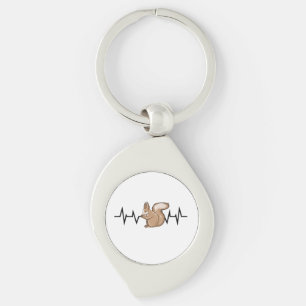 Squirrel Heartbeat Squirrel Lover Keychain