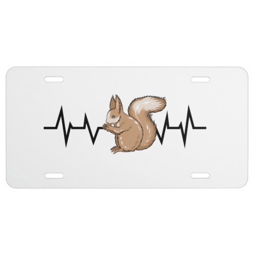 Squirrel Heartbeat Squirrel Lover License Plate