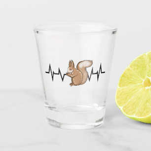 Squirrel Heartbeat Squirrel Lover Shot Glass
