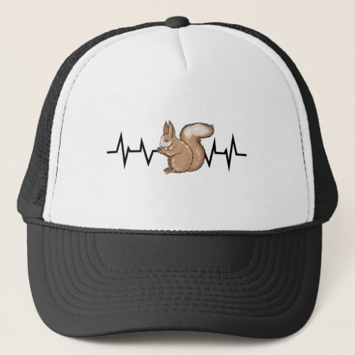 Squirrel Heartbeat Squirrel Lover Trucker Hat