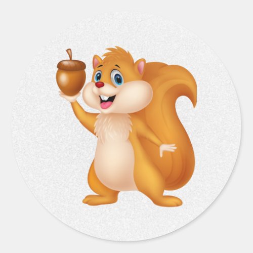 Squirrel Holding Acorn Stickers