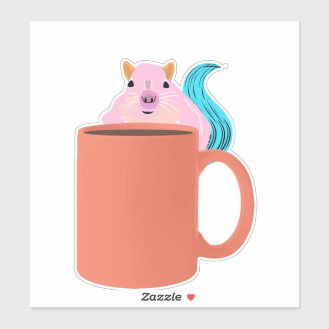squirrel holding coffee sticker (Sheet)
