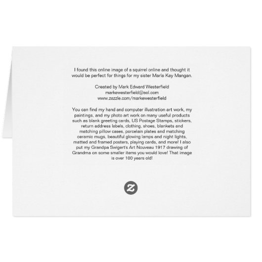 Squirrel Holding Daisy Cards (Back Horizontal)