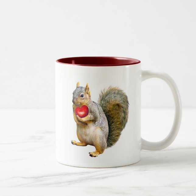 Squirrel Holding Heart Mug (Right)