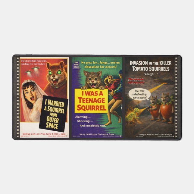 Squirrel Horror Art Desk Mat (Front)