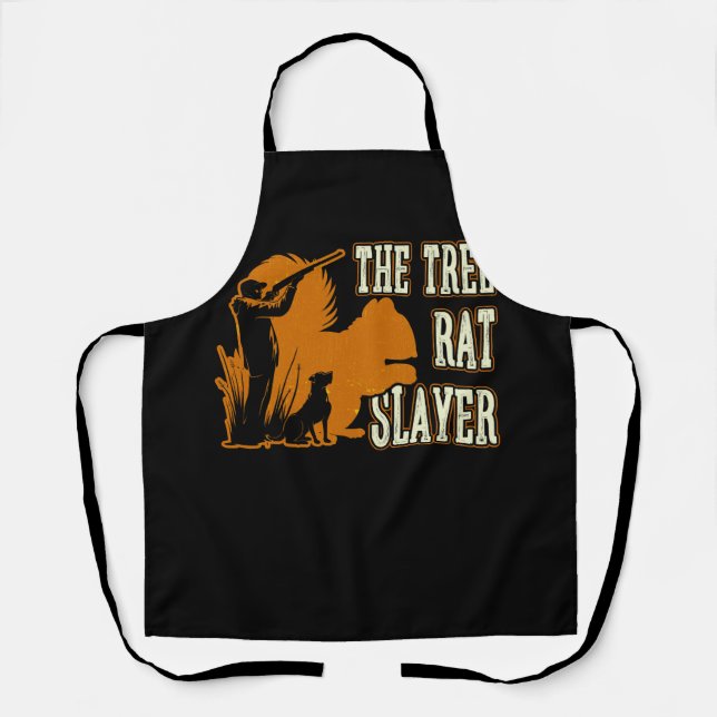Squirrel Hunter The Tree Rat Slayer Retro Squirrel Apron (Front)