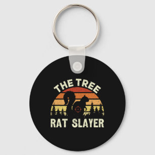 Squirrel Hunter The Tree Rat Slayer Retro Squirrel Keychain