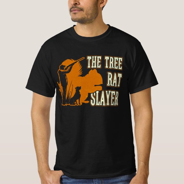 Squirrel Hunter The Tree Rat Slayer Retro Squirrel T-Shirt (Front)