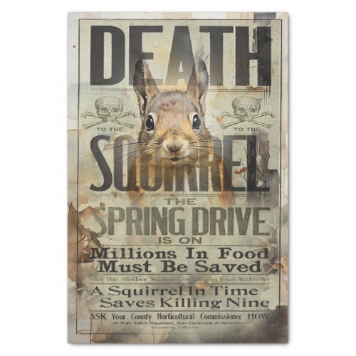 Squirrel Hunting Vintage Advertisement Decoupage Tissue Paper