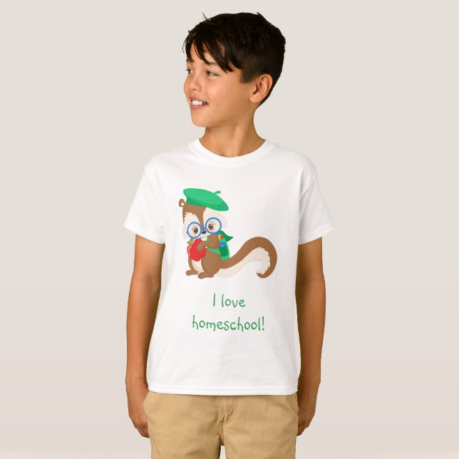 Squirrel I love homeschool T-Shirt (Front Full)