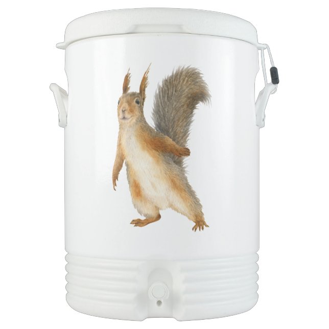 Squirrel I May be a Bit Nuts Custom Text Beverage Cooler (Front)