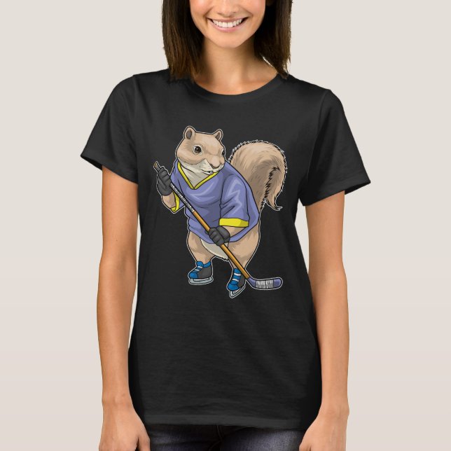 Squirrel Ice hockey Ice hockey stick T-Shirt (Front)