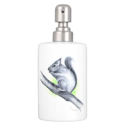 squirrel II Soap Dispenser And Toothbrush Holder (Front)