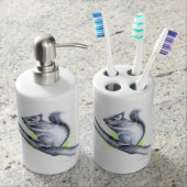 squirrel II Soap Dispenser And Toothbrush Holder (Front)