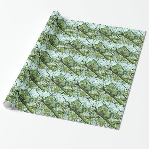 Squirrel in a Light Blue Mist Wrapping Paper