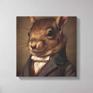 Squirrel In a Suit   Animal Art   Animal in a Suit Canvas Print