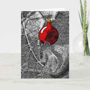 Squirrel in Christmas Tree Card