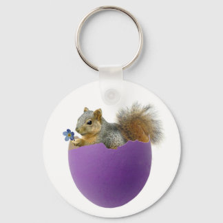 Squirrel in Eggshell Keychain