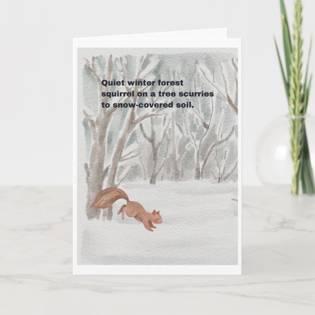 Squirrel in Forest 2 - faded version Letterpress Thank You Card (Front)