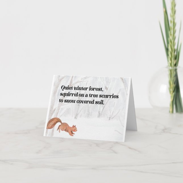 Squirrel in Forest 2 - faded version Letterpress Thank You Card (Front)