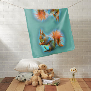 Squirrel in modern style baby blanket