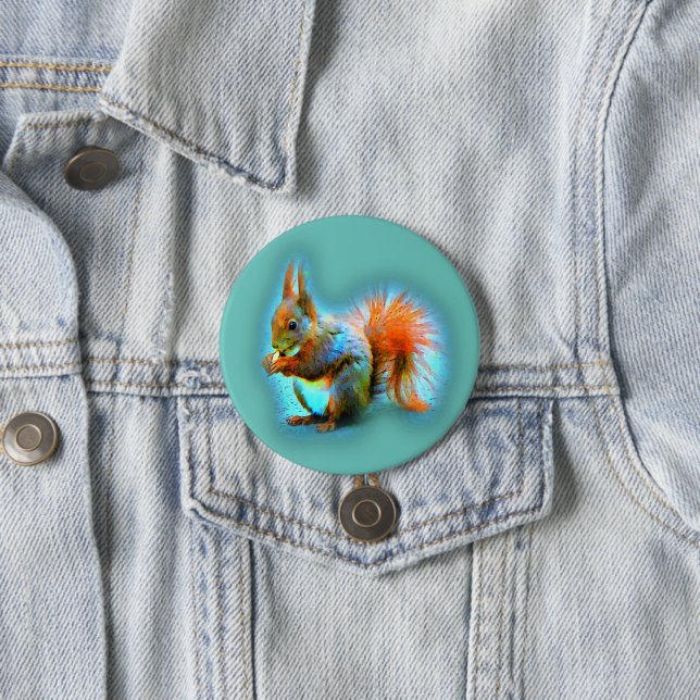 Squirrel in modern style button (In Situ)