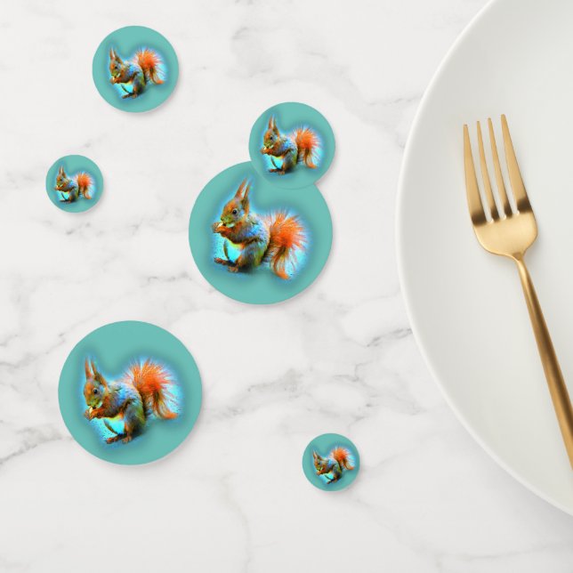 Squirrel in modern style confetti (Group)