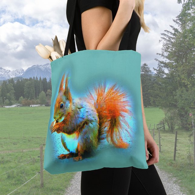 Squirrel in modern style - cool  tote bag (Creator Uploaded)