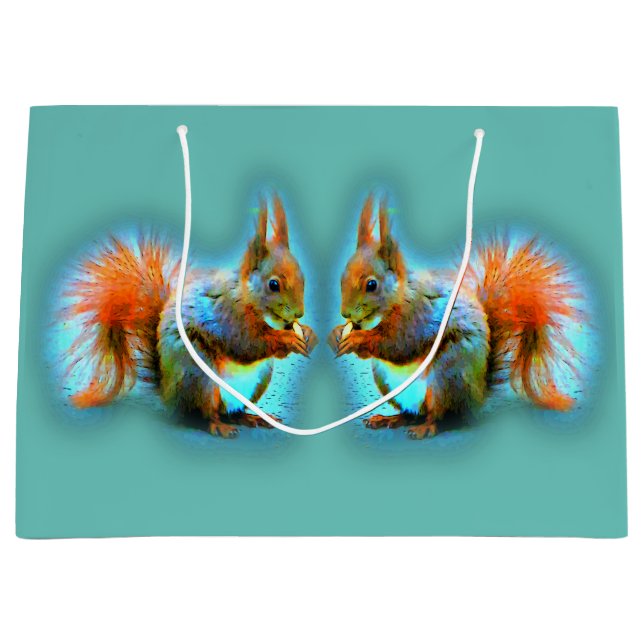 Squirrel in modern style large gift bag (Front)