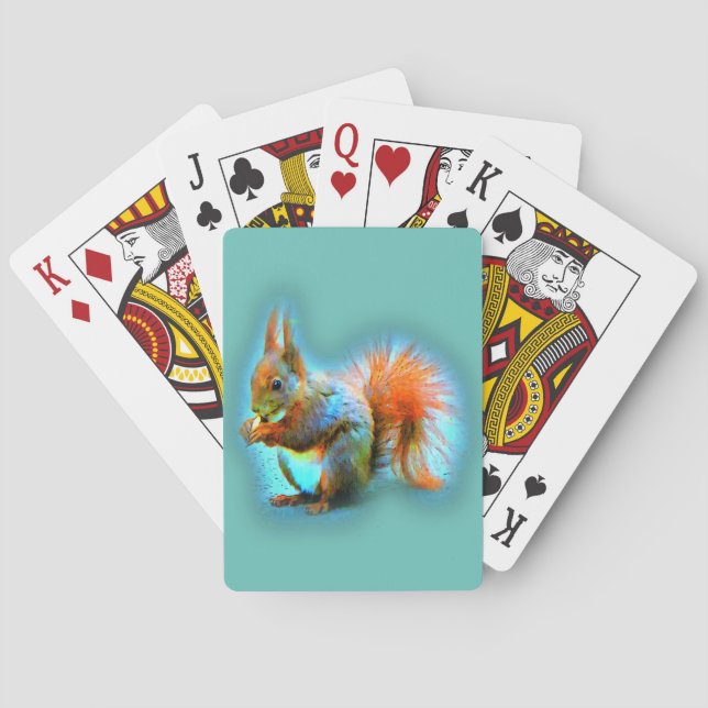 Squirrel in modern style poker cards (Back)