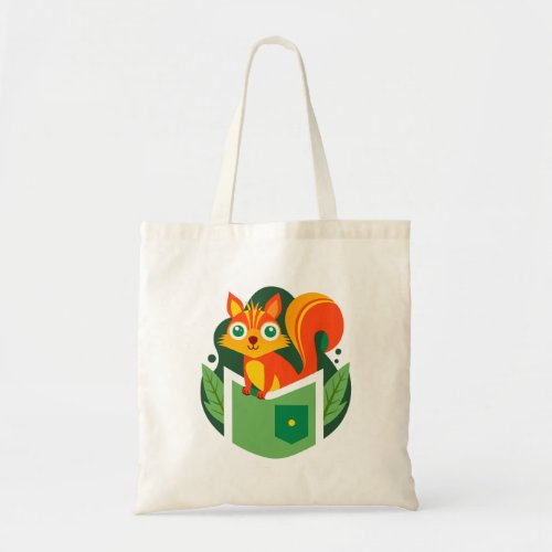  Squirrel in Pocket Tote Bag