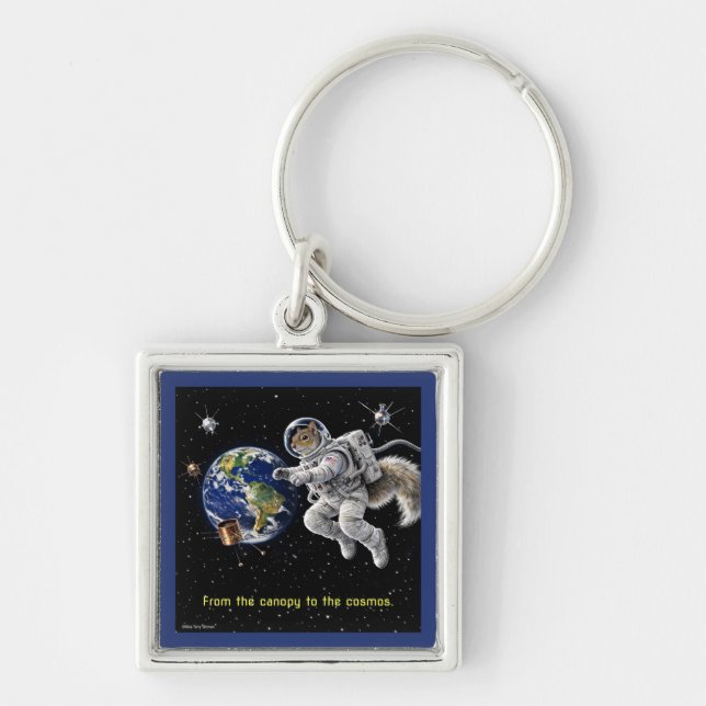 Squirrel in Space Keychain (Front)