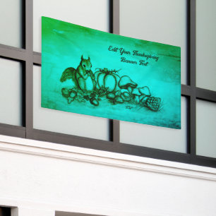 Squirrel in the Autumn , Happy Thanksgiving! Banner