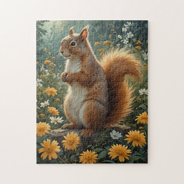 squirrel in the flowers jigsaw puzzle (Vertical)
