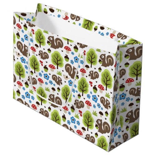 Squirrel in The Oak Forest Pattern Large Gift Bag