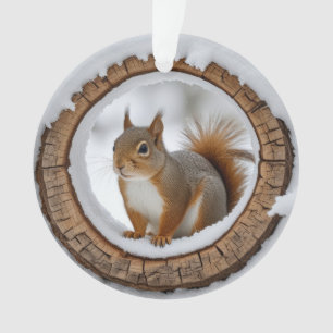 squirrel in the snow ornament