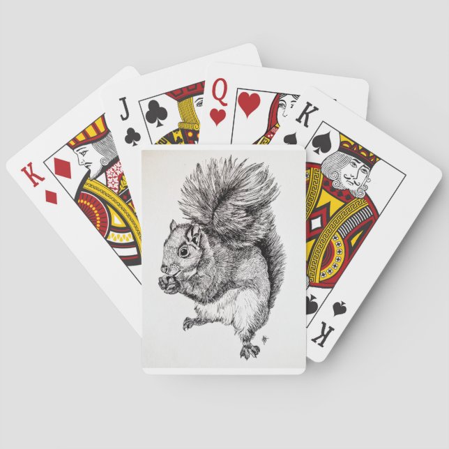 Squirrel Ink Illustration on Pack of Cards (Back)