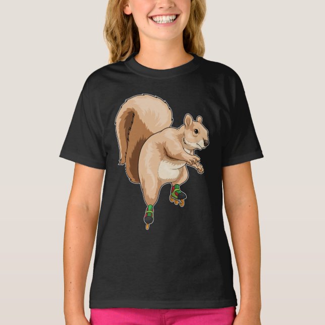Squirrel Inline skating Roller skates T-Shirt (Front)