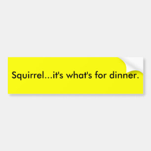 Squirrel...it's what's for dinner. bumper sticker