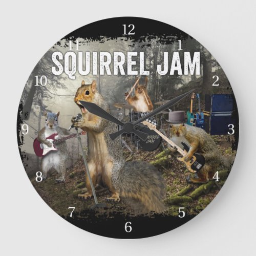 Squirrel Jam _ funny rock band Large Clock
